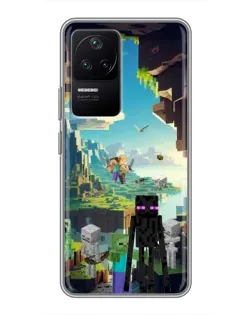 Чехол для Xiaomi POCO F4 (5G) с картинкой «Эндермен в лесу»