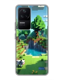 Чехол для Xiaomi POCO F4 (5G) с картинкой «Minecraft летний день»