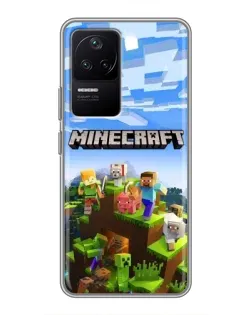 Чехол для Xiaomi POCO F4 (5G) с картинкой «Minecraft классический мир»