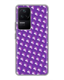 Чехол для Xiaomi POCO F4 (5G) с картинкой «Единороги на фиолетовом»