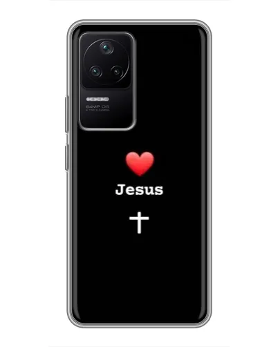 Чехол для Xiaomi POCO F4 (5G) с картинкой «Сердце - Jesus» Чехол для Xiaomi POCO F4 (5G) с картинкой «Сердце - Jesus»