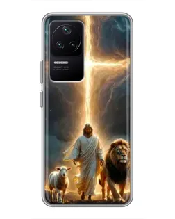 Чехол для Xiaomi POCO F4 (5G) с картинкой «Лев Иуды и Свет»