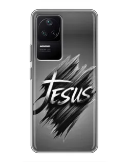 Чехол для Xiaomi POCO F4 (5G) с картинкой «Надпись Jesus Graffiti»