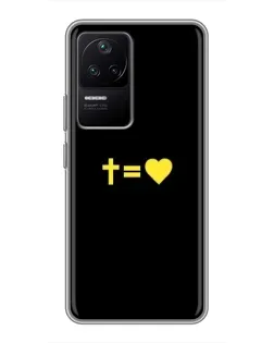Чехол для Xiaomi POCO F4 (5G) с картинкой «Сердце и Крест»