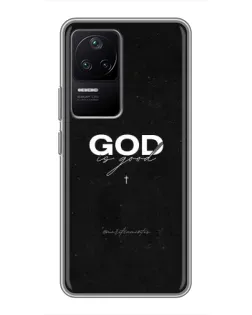 Чехол для Xiaomi POCO F4 (5G) с картинкой «GOD — Бог над всем»