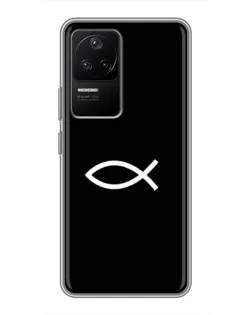 Чехол для Xiaomi POCO F4 (5G) с картинкой «Символ рыбы Jesus»