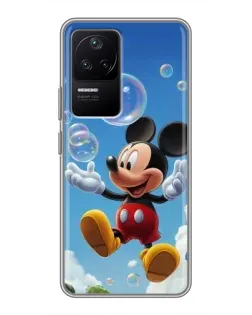 Чехол для Xiaomi POCO F4 (5G) с картинкой «Mickey и мыльные пузыри»