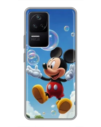Чехол для Xiaomi POCO F4 (5G) с картинкой «Mickey и мыльные пузыри»