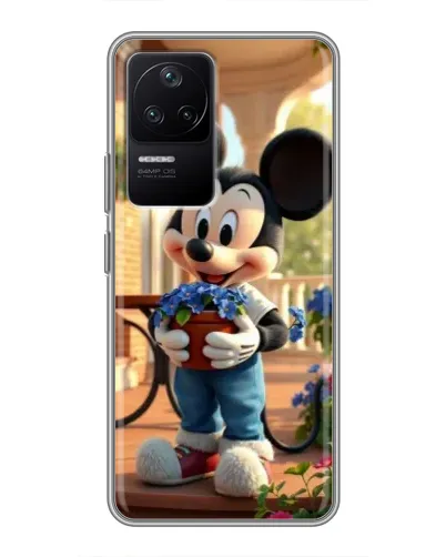 Чехол для Xiaomi POCO F4 (5G) с картинкой «Микки садовод»