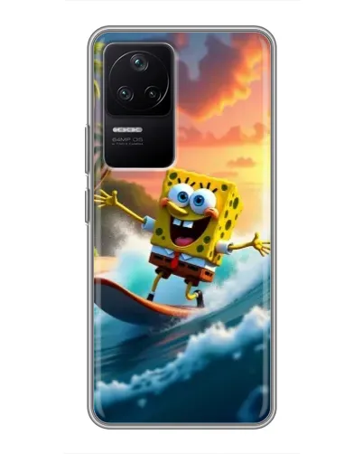 Чехол для Xiaomi POCO F4 (5G) с картинкой «Губка Боб серфингист» Чехол для Xiaomi POCO F4 (5G) с картинкой «Губка Боб серфингист»