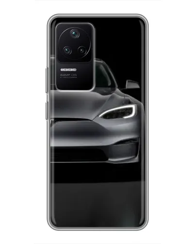 Чехол для Xiaomi POCO F4 (5G) с картинкой «Tesla Model S Look»