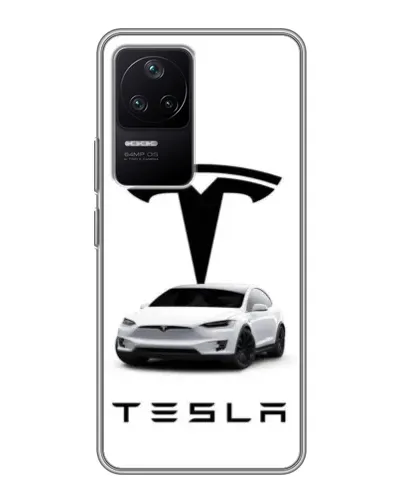Чехол для Xiaomi POCO F4 (5G) с картинкой «Tesla White Style»