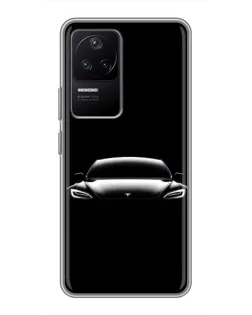 Чехол для Xiaomi POCO F4 (5G) с картинкой «Фары Tesla Night»