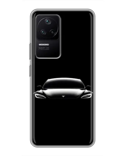 Чехол для Xiaomi POCO F4 (5G) с картинкой «Фары Tesla Night»