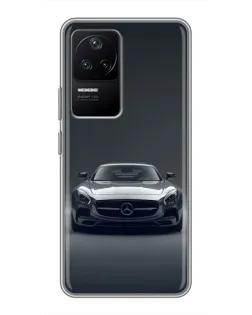 Чехол для Xiaomi POCO F4 (5G) с картинкой «Mercedes на черном»