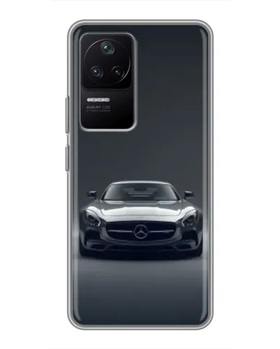 Чехол для Xiaomi POCO F4 (5G) с картинкой «Mercedes на черном»