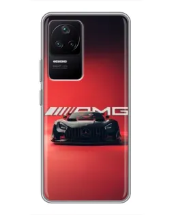 Чехол для Xiaomi POCO F4 (5G) с картинкой «Mercedes AMG — красная линия»