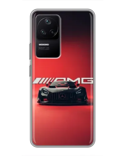 Чехол для Xiaomi POCO F4 (5G) с картинкой «Mercedes AMG — красная линия»