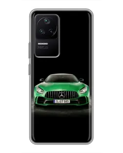 Чехол для Xiaomi POCO F4 (5G) с картинкой «Mercedes — неоновый лого»