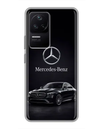Чехол для Xiaomi POCO F4 (5G) с картинкой «Mercedes — решетка радиатора»