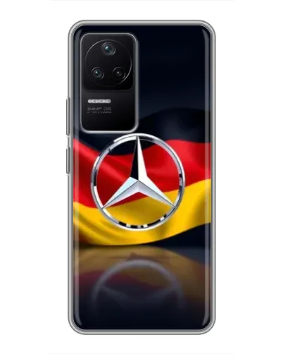 Чехол для Xiaomi POCO F4 (5G) с картинкой «Mercedes — флаг Германии»