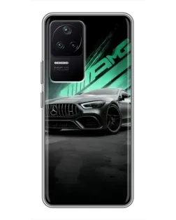Чехол для Xiaomi POCO F4 (5G) с картинкой «Темный Mercedes AMG»