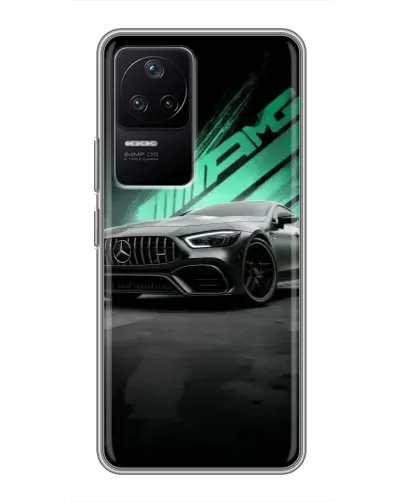Чехол для Xiaomi POCO F4 (5G) с картинкой «Темный Mercedes AMG»