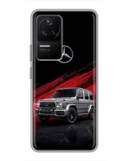 Чехол для Xiaomi POCO F4 (5G) с картинкой «Mercedes G-Class красный»