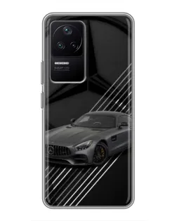 Чехол для Xiaomi POCO F4 (5G) с картинкой «Mercedes AMG — графика»