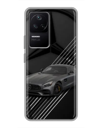 Чехол для Xiaomi POCO F4 (5G) с картинкой «Mercedes AMG — графика»
