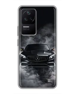 Чехол для Xiaomi POCO F4 (5G) с картинкой «Mercedes в дыму»