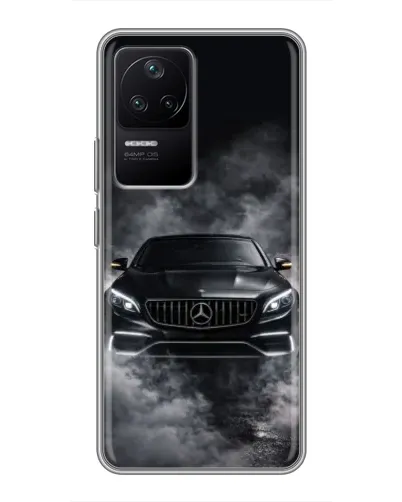 Чехол для Xiaomi POCO F4 (5G) с картинкой «Mercedes в дыму»