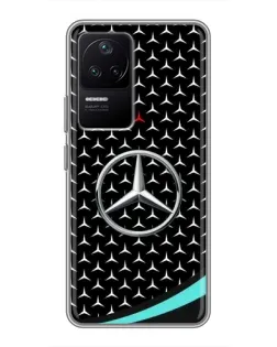 Чехол для Xiaomi POCO F4 (5G) с картинкой «Mercedes — бирюзовый акцент»