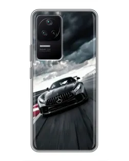 Чехол для Xiaomi POCO F4 (5G) с картинкой «Гоночный Mercedes AMG»
