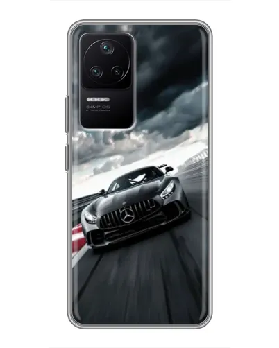 Чехол для Xiaomi POCO F4 (5G) с картинкой «Гоночный Mercedes AMG»