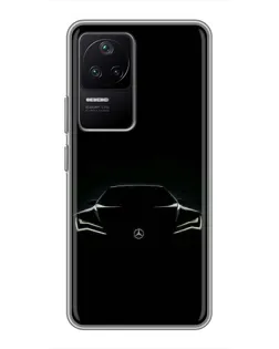 Чехол для Xiaomi POCO F4 (5G) с картинкой «Mercedes — силуэт авто» Чехол для Xiaomi POCO F4 (5G) с картинкой «Mercedes — силуэт авто»