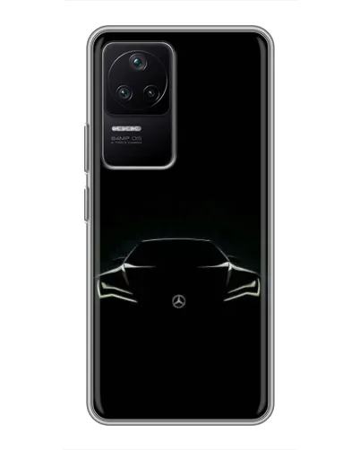 Чехол для Xiaomi POCO F4 (5G) с картинкой «Mercedes — силуэт авто» Чехол для Xiaomi POCO F4 (5G) с картинкой «Mercedes — силуэт авто»