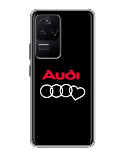 Чехол для Xiaomi POCO F4 (5G) с картинкой «Логотип Audi Heart»
