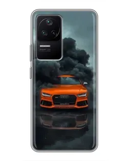 Чехол для Xiaomi POCO F4 (5G) с картинкой «Audi в облаках дыма»