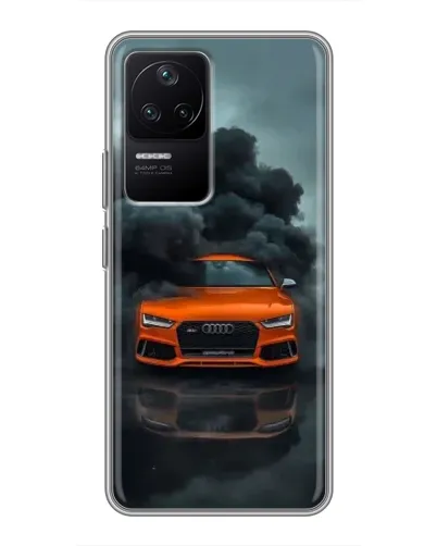 Чехол для Xiaomi POCO F4 (5G) с картинкой «Audi в облаках дыма»