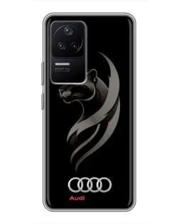 Чехол для Xiaomi POCO F4 (5G) с картинкой «Графика — пантера и Audi»