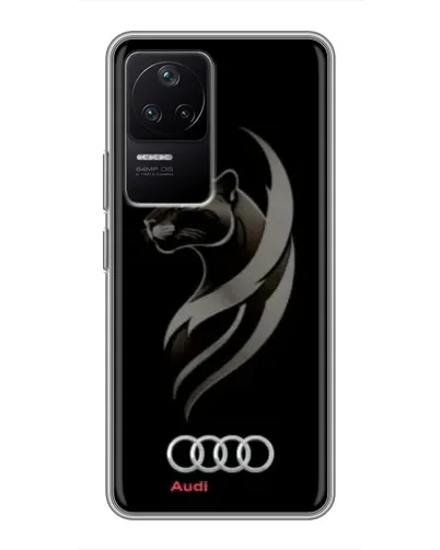 Чехол для Xiaomi POCO F4 (5G) с картинкой «Графика — пантера и Audi»