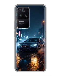 Чехол для Xiaomi POCO F4 (5G) с картинкой «Ночной город и Audi»
