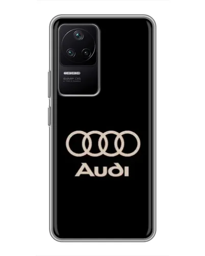 Чехол для Xiaomi POCO F4 (5G) с картинкой «Audi — золотой логотип»