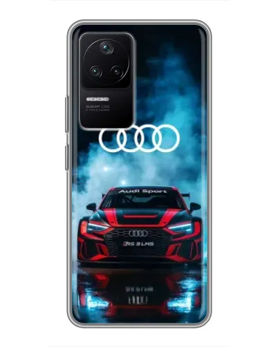 Чехол для Xiaomi POCO F4 (5G) с картинкой «Audi Sport — неон»