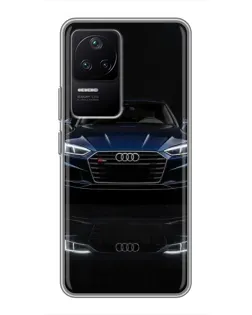 Чехол для Xiaomi POCO F4 (5G) с картинкой «Audi — ночное отражение»