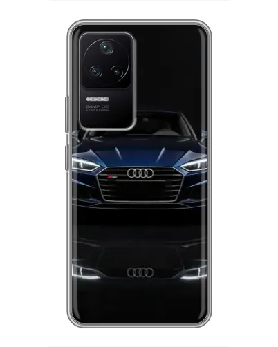 Чехол для Xiaomi POCO F4 (5G) с картинкой «Audi — ночное отражение»