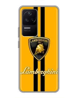 Чехол для Xiaomi POCO F4 (5G) с картинкой «Lamborghini Stripe желтый»