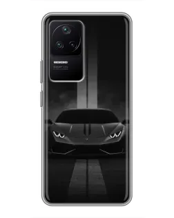 Чехол для Xiaomi POCO F4 (5G) с картинкой «Lamborghini симметрия дорог»