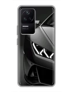 Чехол для Xiaomi POCO F4 (5G) с картинкой «Lamborghini фары детализация»